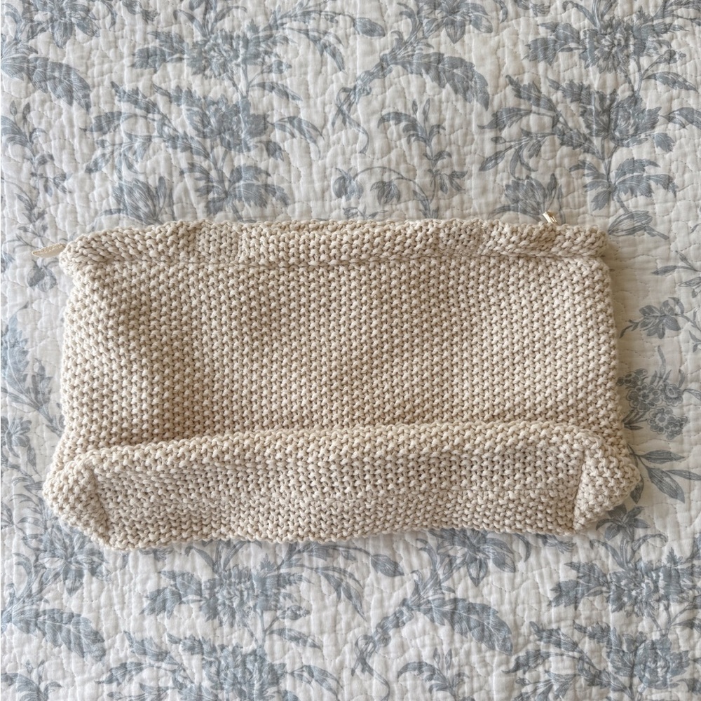 Cream Knit Clutch